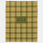 Chic Fall Plaid Throw Modern Rustic Cozy Blanket フリースブランケット (正面)