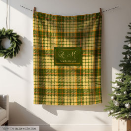 Chic Fall Plaid Throw Modern Rustic Cozy Blanket フリースブランケット