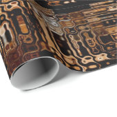 Chic Faux Mosaic Gray Terracotta Design ラッピングペーパー (ロールコーナー)