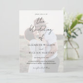 Chic Faux Vellum Effect Photo Wedding QR Code RSVP 招待状 (スタンド正面)