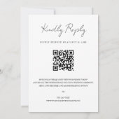 Chic Faux Vellum Effect Photo Wedding QR Code RSVP 招待状 (裏面)