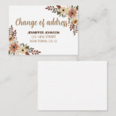 Chic Flora Change Of Address Announcement Card ノートカード (正面/裏面)