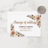 Chic Flora Change Of Address Announcement Card ノートカード (正面/裏面インサイチュ)