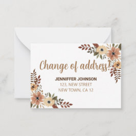 Chic Flora Change Of Address Announcement Card ノートカード