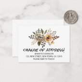 Chic Flora Change Of Address Announcement Card ノートカード (正面/裏面インサイチュ)