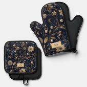 Chic Floral 鍋つかみ&鍋敷きセット (正面/裏面)
