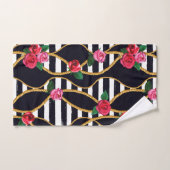 Chic Floral and Rope Pattern with Bold Stripes バスタオルセット (ハンドタオル)