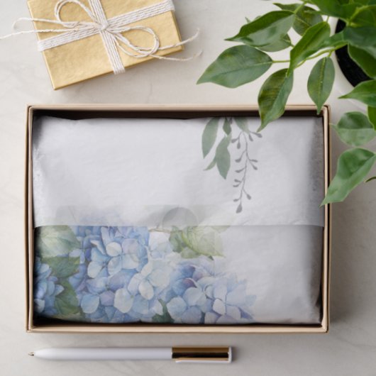 Chic Floral Blue Hydrangea Wedding  薄葉紙 (ギフト)
