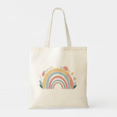 Chic Floral Boho Rainbow Minimalist Tote Bag トートバッグ (裏面)