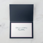 Chic Floral Bouquet Pink Poppy Botanical Birthday カード (内部)