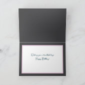 Chic Floral Bouquet Pink Poppy Botanical Birthday カード (内部)