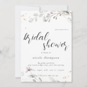 Chic Floral Bridal Shower Invitation Minimal 招待状 (正面)