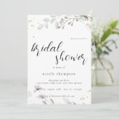 Chic Floral Bridal Shower Invitation Minimal 招待状 (スタンド正面)