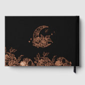 Chic Floral Celestial Moon Stars Photo Quinceañera ゲストブック (裏面)