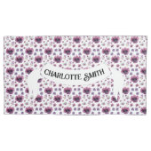 chic floral foliage purple blooming flowers 枕カバー (正面左)