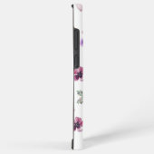 chic floral foliage purple blooming flowers samsung galaxyケース (右側面)