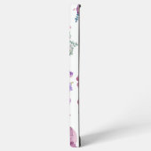 chic floral foliage purple blooming flowers samsung galaxyケース (左側面)