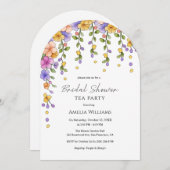 Chic Floral Garden Bridal Tea Party Invitation 招待状 (正面/裏面)