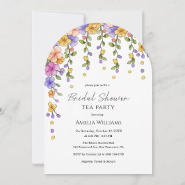 Chic Floral Garden Bridal Tea Party Invitation 招待状