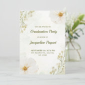 Chic Floral Graduation Party Invitation Card 招待状 (スタンド正面)