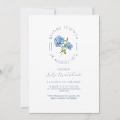 Chic Floral Hydrangea Bridal Shower Invitation (正面)