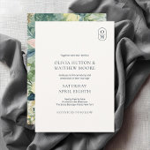 Chic Floral Monogram Wedding Invitation 招待状