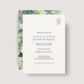 Chic Floral Monogram Wedding Invitation 招待状