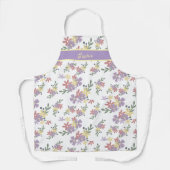 Chic Floral Purple Pattern Baking エプロン (正面)