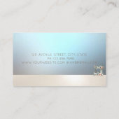 Chic Floral Sewing Machine Blue Business Card 名刺 (裏面)