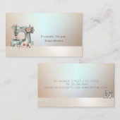 Chic Floral Sewing Machine Business Card 名刺 (正面/裏面)