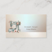 Chic Floral Sewing Machine Business Card 名刺 (正面)