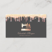 Chic Floral Sewing Machine Glitter Drips  名刺 (正面)