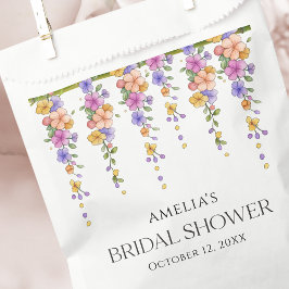 Chic Floral Vine Bridal Shower Favor Bags フェイバーバッグ