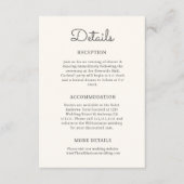 Chic Floral Watercolor Wedding Information Card エンクロージャーカード (正面)