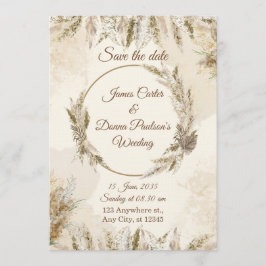 Chic Floral Wedding Invitation – Modern card 招待状