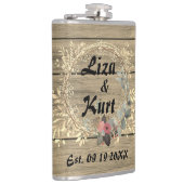 Chic Floral Wreath Rustic Wedding    フラスク (右)