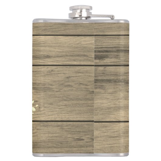 Chic Floral Wreath Rustic Wedding    フラスク (裏面)