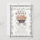 Chic Flower Cart Bridal Shower Invitation 招待状 (正面)