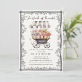 Chic Flower Cart Bridal Shower Invitation 招待状 (スタンド正面)