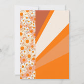 Chic Flower Power Pop 2 Photos Then & Now Wedding  招待状 (裏面)