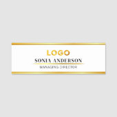 Chic FoilGoldロゴ企業のプロフェッショナル社員 名札 (正面)
