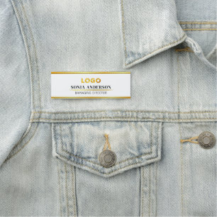 Chic FoilGoldロゴ企業のプロフェッショナル社員 名札