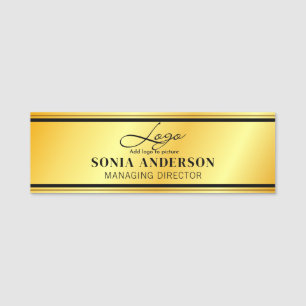 Chic FoilGoldロゴ企業のプロフェッショナル社員 名札