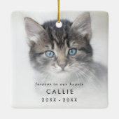 Chic Forever in Ourハートフォトキャットメモリアル セラミックオーナメント (裏面)
