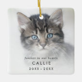 Chic Forever in Ourハートフォトキャットメモリアル セラミックオーナメント (正面)