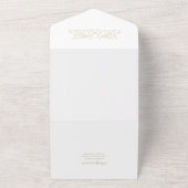 Chic Formal Ecru Scrollwork Border Wedding オールインワン招待状 (外側)