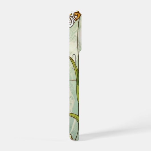 Chic foxgloves lily of the valley stained Glass iPhoneケース (右側面)