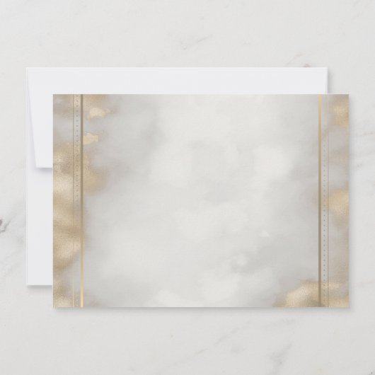  Chic Frame Grad Cap Gold Graduation  招待状 (裏面)