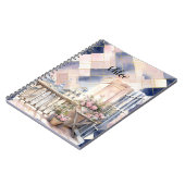 Chic French Blue Pink Paris Eiffel Tower ノートブック (左側)