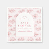 Chic French Toile Baby Shower スタンダードカクテルナプキン (正面)